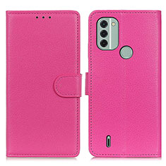 Custodia Portafoglio In Pelle Cover con Supporto A03D per Nokia C31 Rosa Caldo