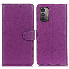 Custodia Portafoglio In Pelle Cover con Supporto A03D per Nokia G11 Viola