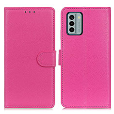 Custodia Portafoglio In Pelle Cover con Supporto A03D per Nokia G22 Rosa Caldo