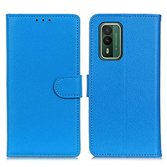 Custodia Portafoglio In Pelle Cover con Supporto A03D per Nokia XR21 Cielo Blu