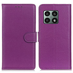 Custodia Portafoglio In Pelle Cover con Supporto A03D per OnePlus 10 Pro 5G Viola