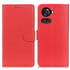 Custodia Portafoglio In Pelle Cover con Supporto A03D per OnePlus 10R 5G Rosso