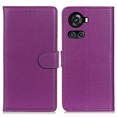 Custodia Portafoglio In Pelle Cover con Supporto A03D per OnePlus 10R 5G Viola