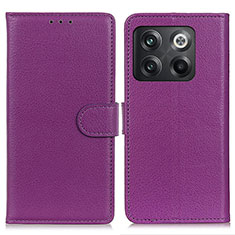 Custodia Portafoglio In Pelle Cover con Supporto A03D per OnePlus 10T 5G Viola