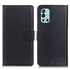 Custodia Portafoglio In Pelle Cover con Supporto A03D per OnePlus 9R 5G Nero