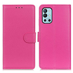 Custodia Portafoglio In Pelle Cover con Supporto A03D per OnePlus 9R 5G Rosa Caldo