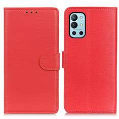 Custodia Portafoglio In Pelle Cover con Supporto A03D per OnePlus 9R 5G Rosso