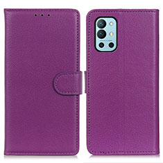 Custodia Portafoglio In Pelle Cover con Supporto A03D per OnePlus 9R 5G Viola