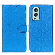 Custodia Portafoglio In Pelle Cover con Supporto A03D per OnePlus Nord 2 5G Cielo Blu