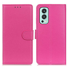 Custodia Portafoglio In Pelle Cover con Supporto A03D per OnePlus Nord 2 5G Rosa Caldo