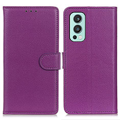 Custodia Portafoglio In Pelle Cover con Supporto A03D per OnePlus Nord 2 5G Viola