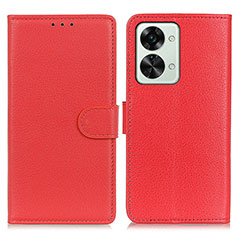 Custodia Portafoglio In Pelle Cover con Supporto A03D per OnePlus Nord 2T 5G Rosso