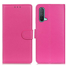 Custodia Portafoglio In Pelle Cover con Supporto A03D per OnePlus Nord CE 5G Rosa Caldo