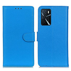 Custodia Portafoglio In Pelle Cover con Supporto A03D per Oppo A16 Cielo Blu