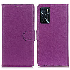 Custodia Portafoglio In Pelle Cover con Supporto A03D per Oppo A16s Viola