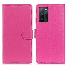 Custodia Portafoglio In Pelle Cover con Supporto A03D per Oppo A56 5G Rosa Caldo