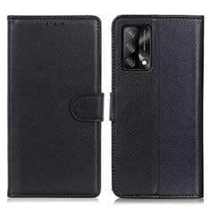 Custodia Portafoglio In Pelle Cover con Supporto A03D per Oppo A74 4G Nero