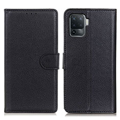 Custodia Portafoglio In Pelle Cover con Supporto A03D per Oppo A94 4G Nero