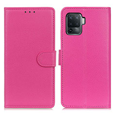 Custodia Portafoglio In Pelle Cover con Supporto A03D per Oppo F19 Pro Rosa Caldo