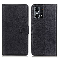 Custodia Portafoglio In Pelle Cover con Supporto A03D per Oppo F21s Pro 4G Nero