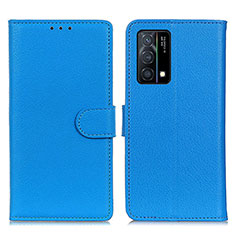 Custodia Portafoglio In Pelle Cover con Supporto A03D per Oppo K9 5G Cielo Blu