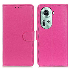 Custodia Portafoglio In Pelle Cover con Supporto A03D per Oppo Reno11 5G Rosa Caldo