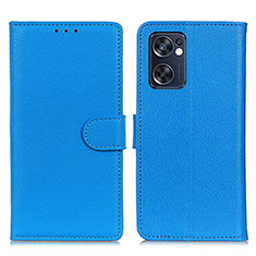 Custodia Portafoglio In Pelle Cover con Supporto A03D per Oppo Reno7 SE 5G Cielo Blu