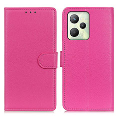 Custodia Portafoglio In Pelle Cover con Supporto A03D per Realme C35 Rosa Caldo