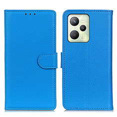 Custodia Portafoglio In Pelle Cover con Supporto A03D per Realme Narzo 50A Prime Cielo Blu