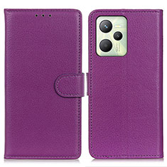 Custodia Portafoglio In Pelle Cover con Supporto A03D per Realme Narzo 50A Prime Viola