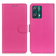 Custodia Portafoglio In Pelle Cover con Supporto A03D per Realme Q5 5G Rosa Caldo