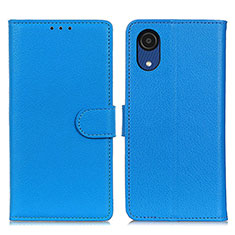 Custodia Portafoglio In Pelle Cover con Supporto A03D per Samsung Galaxy A03 Core Cielo Blu