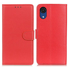 Custodia Portafoglio In Pelle Cover con Supporto A03D per Samsung Galaxy A03 Core Rosso
