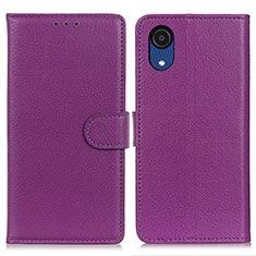 Custodia Portafoglio In Pelle Cover con Supporto A03D per Samsung Galaxy A03 Core Viola