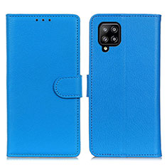 Custodia Portafoglio In Pelle Cover con Supporto A03D per Samsung Galaxy A22 4G Cielo Blu