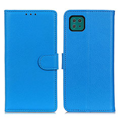 Custodia Portafoglio In Pelle Cover con Supporto A03D per Samsung Galaxy A22 5G Cielo Blu