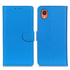 Custodia Portafoglio In Pelle Cover con Supporto A03D per Samsung Galaxy A22 5G SC-56B Cielo Blu