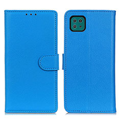Custodia Portafoglio In Pelle Cover con Supporto A03D per Samsung Galaxy A22s 5G Cielo Blu