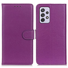 Custodia Portafoglio In Pelle Cover con Supporto A03D per Samsung Galaxy A73 5G Viola