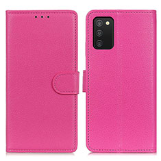 Custodia Portafoglio In Pelle Cover con Supporto A03D per Samsung Galaxy F02S SM-E025F Rosa Caldo