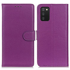 Custodia Portafoglio In Pelle Cover con Supporto A03D per Samsung Galaxy F02S SM-E025F Viola