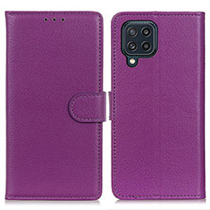 Custodia Portafoglio In Pelle Cover con Supporto A03D per Samsung Galaxy M32 4G Viola