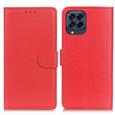 Custodia Portafoglio In Pelle Cover con Supporto A03D per Samsung Galaxy M53 5G Rosso