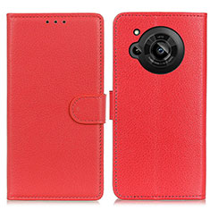 Custodia Portafoglio In Pelle Cover con Supporto A03D per Sharp Aquos R7 Rosso