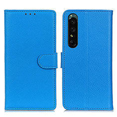 Custodia Portafoglio In Pelle Cover con Supporto A03D per Sony Xperia 1 IV Cielo Blu