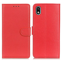 Custodia Portafoglio In Pelle Cover con Supporto A03D per Sony Xperia Ace III SO-53C Rosso