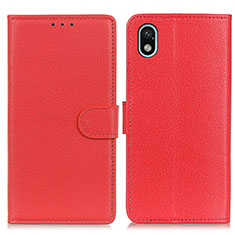 Custodia Portafoglio In Pelle Cover con Supporto A03D per Sony Xperia Ace III SOG08 Rosso