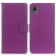 Custodia Portafoglio In Pelle Cover con Supporto A03D per Sony Xperia Ace III SOG08 Viola