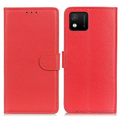 Custodia Portafoglio In Pelle Cover con Supporto A03D per Wiko Y52 Rosso