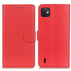 Custodia Portafoglio In Pelle Cover con Supporto A03D per Wiko Y82 Rosso